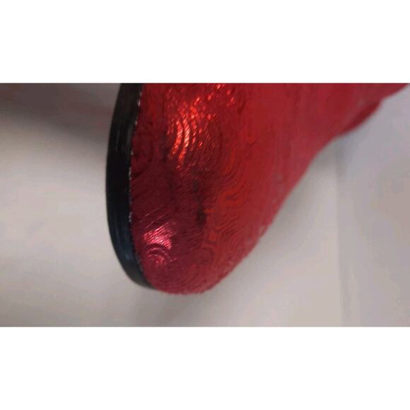 Royal Shoes Red Wavy Print Smoking Red Bottom Slip On Mens Dress Shoes 8 LF-8872 - Picture 9 of 9